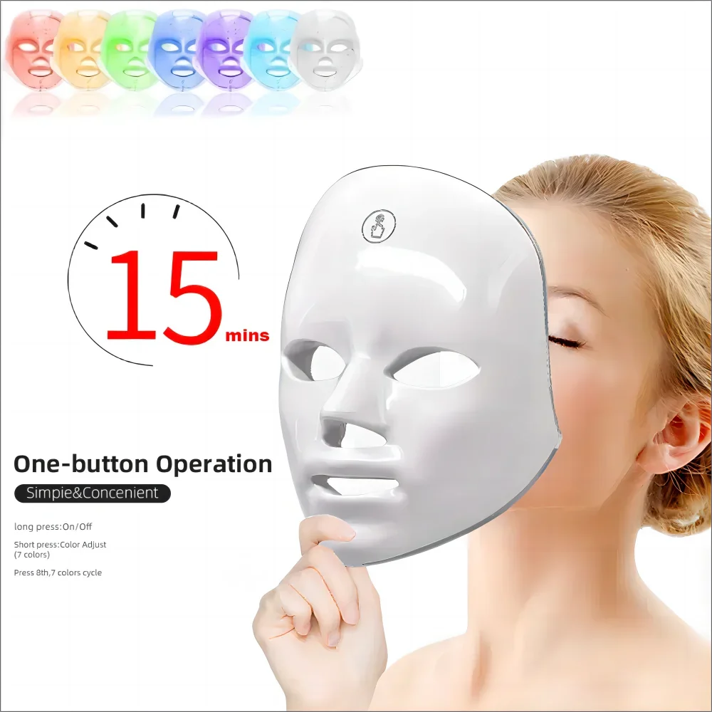 Facial LED Mask 7 Colors LED Photon Beauty Mask Skin Rejuvenation Home Face Lifting Whitening Skin Care Beauty Mask