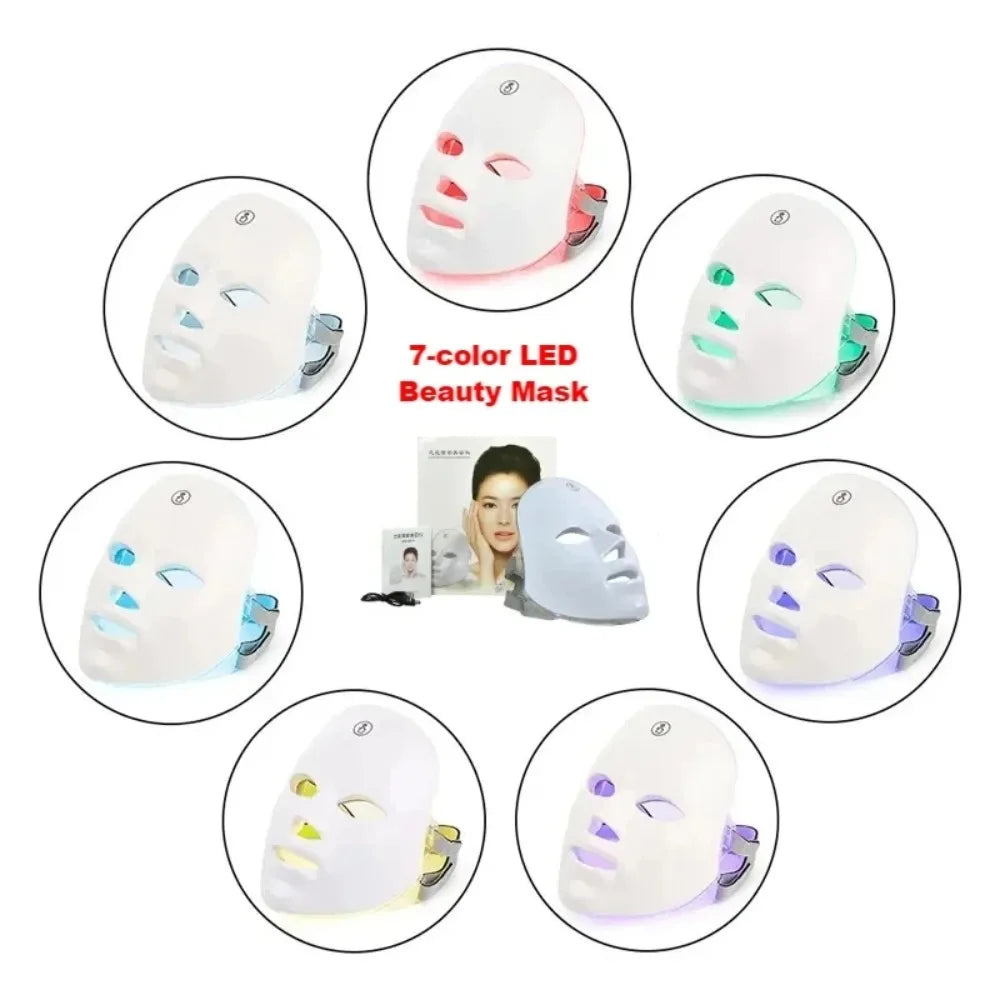 Facial LED Mask 7 Colors LED Photon Beauty Mask Skin Rejuvenation Home Face Lifting Whitening Skin Care Beauty Mask